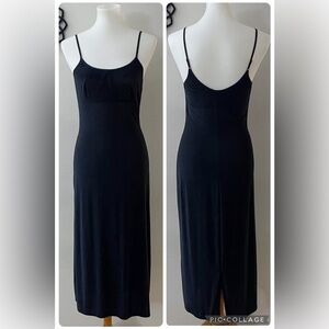 Vintage Victoria's Secret Babydoll Semi Sheer Black Slip Dress Intimates Classic